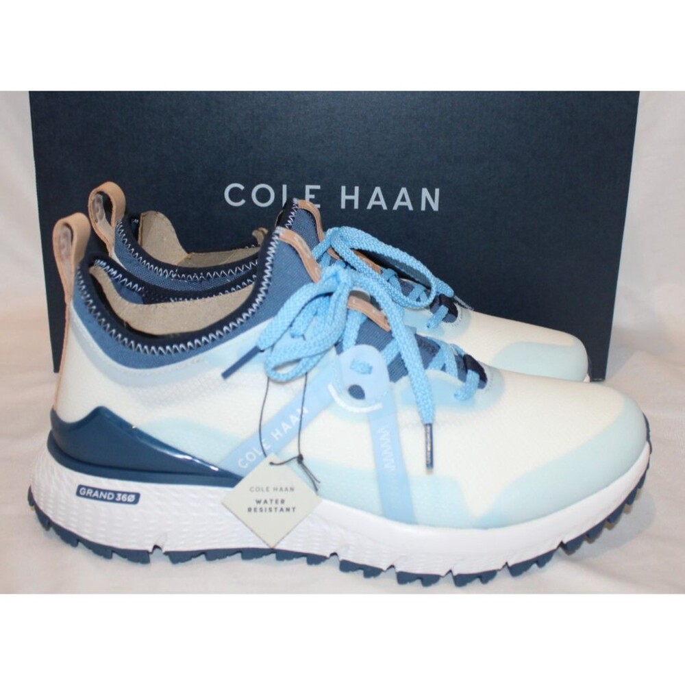 COLE HAAN ZeroGrand Overtake Spikeless Golf Shoes Men's WHITE BLUE $160‎